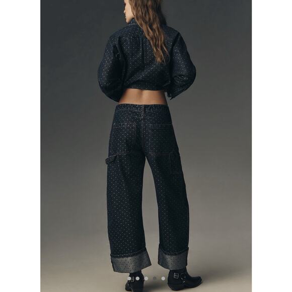 NWT Anthropologie Kayden High Ride Barrel Jeans Pilcro Dark 27 - Picture 3 of 5